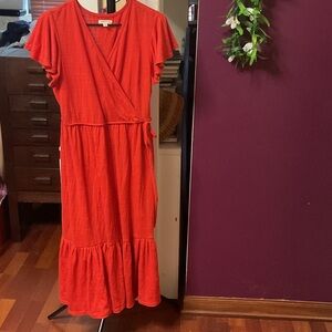 Elegant Red Wrap Dress